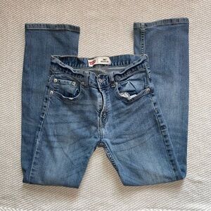 Womens Levi’s Denim Medium Wash Straight Leg Jeans Sz 24x26 Mid Rise